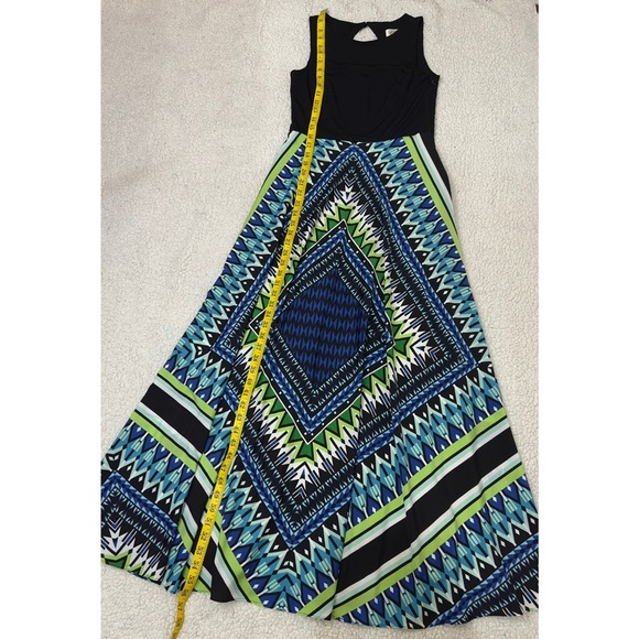 Eliza J Black and Blue Geometric Maxi Dress - Picture 4 of 13